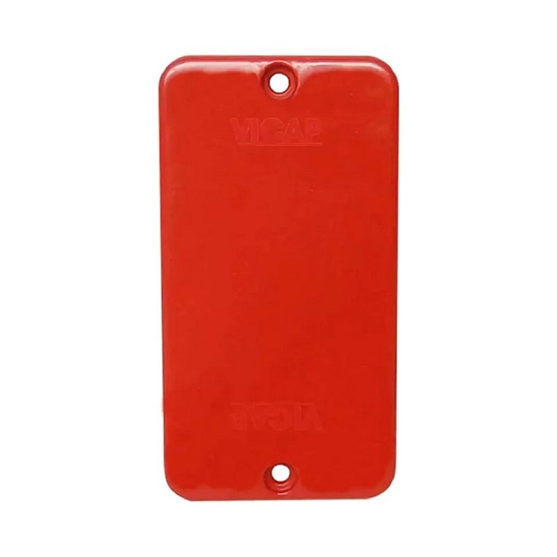 Vista frontal da Tampa Cega de PVC vermelha