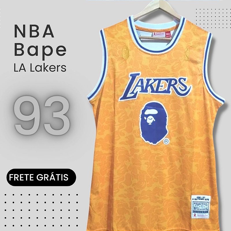 Camisa Bape Mitchell & Ness Lakers