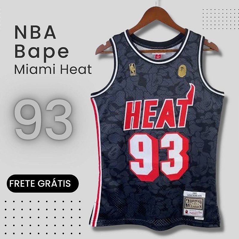 Camisa Bape Mitchell & Ness Miami Heat