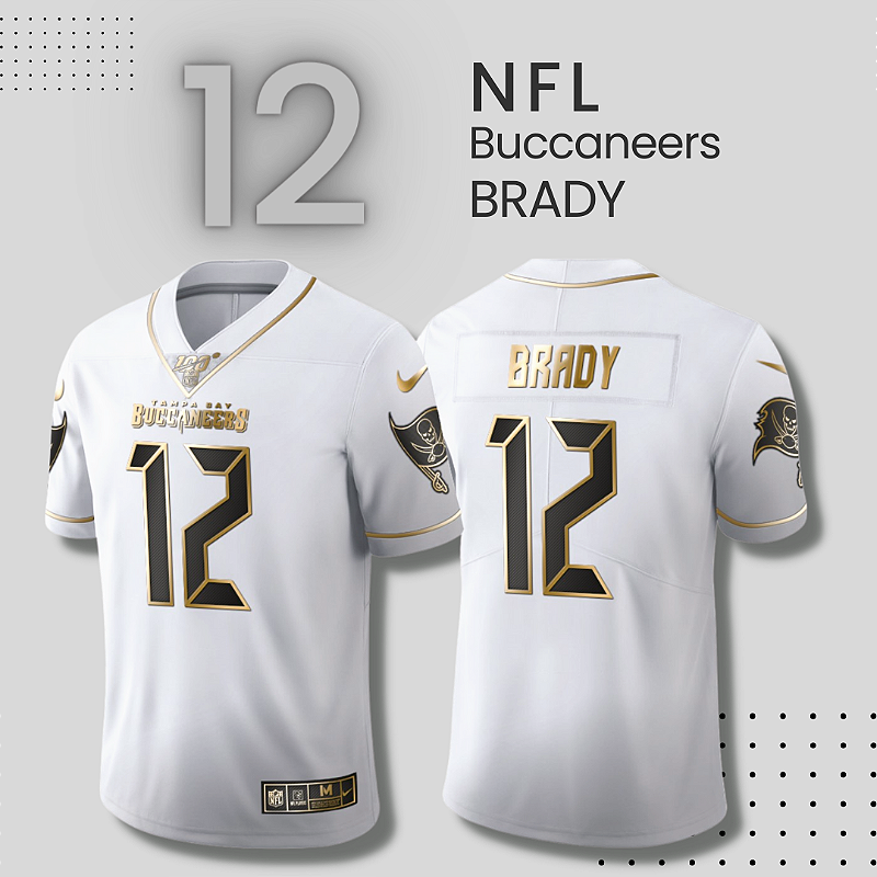 Camisa NFL Tampa Bay Buccaneers Tom Brady Gold