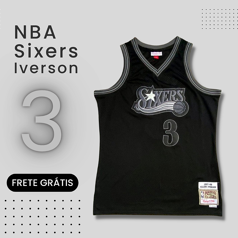 Camisa NBA 76ers Iverson Black
