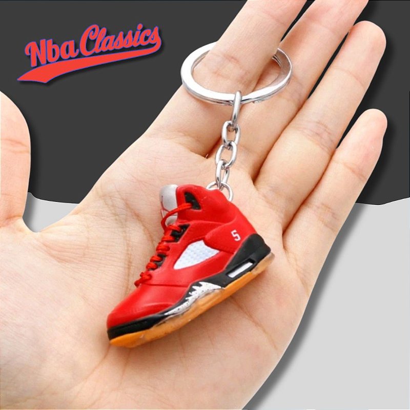 Chaveiro Tênis Jordan 5 Retro Raging Bulls Red