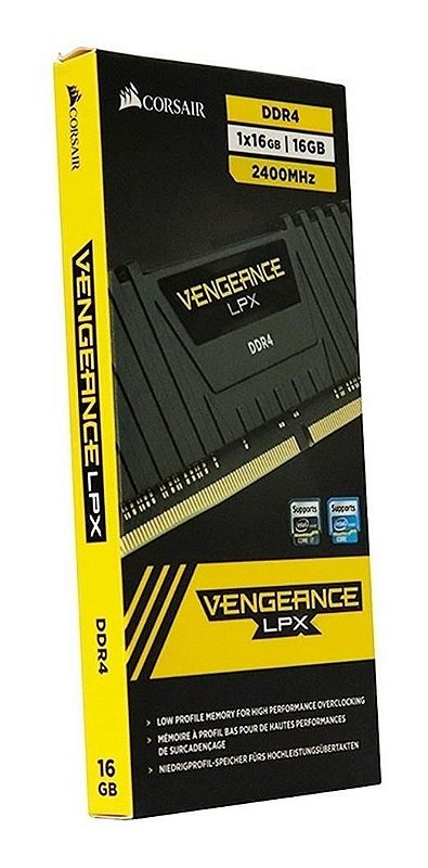 Memória RAM Vengeance LPX color black 16GB 1 Corsair CMK16GX4M1A2400C16 -  Roma Eletronet