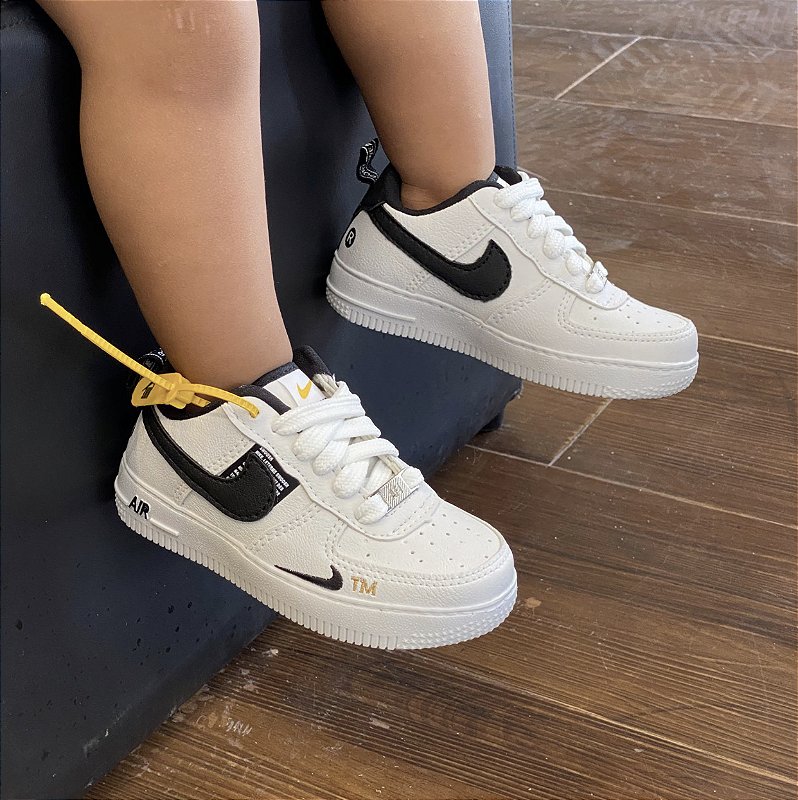 T nis Infantil Nike TM branco com preto Miranda Shoes