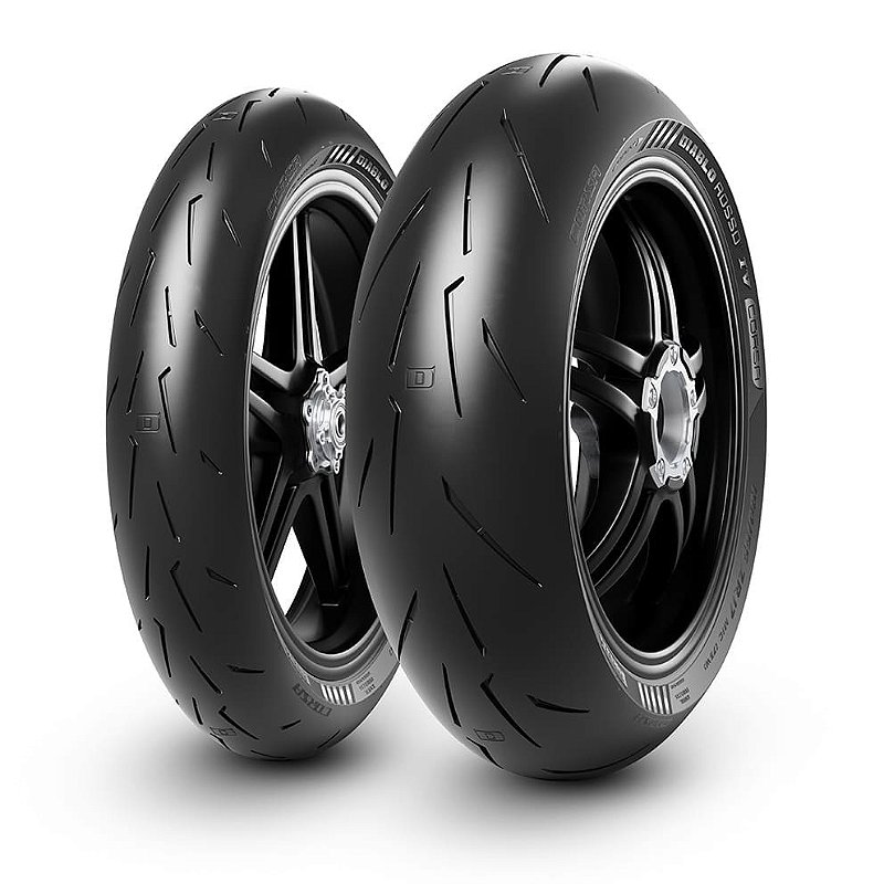ピレリ ディアブロ ロッソ４コルサ 120/70 190/55 Par Pneus Pirelli Rosso 4 Corsa 120/70-17+190/55-17 - Fisch Moto