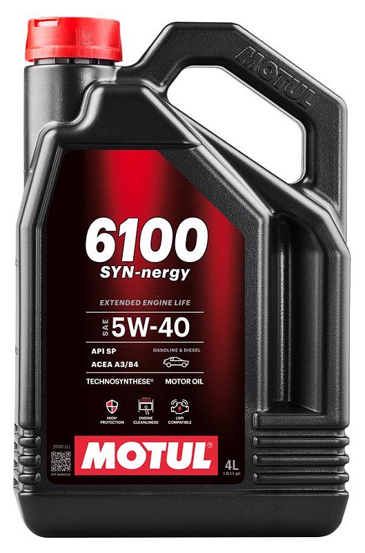 Óleo Motor de Carro Motul 6100 Syn-Nergy 5W-40 4L - Fisch Moto Center