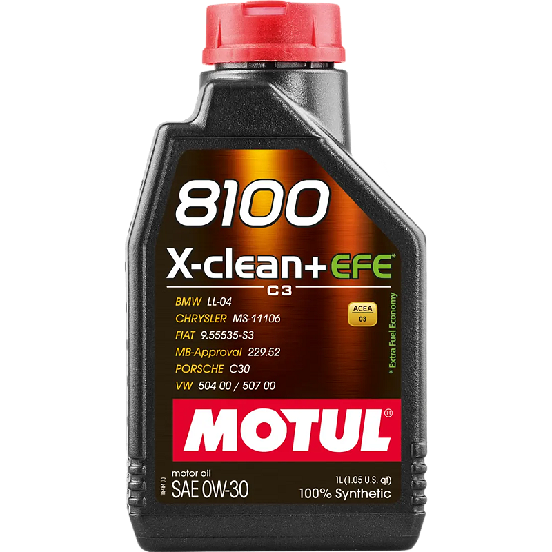 Óleo Motor de Carro Motul 8100 X-Clean+ EFE 0W-30 1L - Fisch Moto