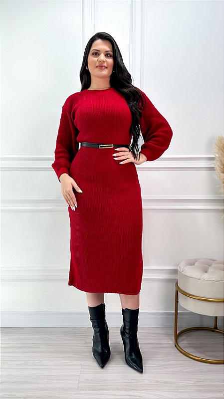 Vestido Tricot Mousse Midi Rafaely