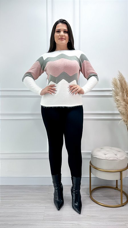 Blusa Manga Longa Tricot Angorá Lívia