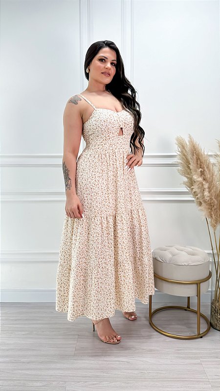 Vestido Midi Viscolinho Helena Off White