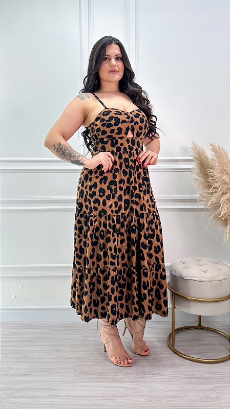 Vestido Midi Viscolinho Helena Onça