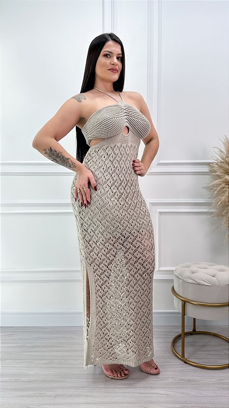 Vestido Tricot Premium Beatrice Areia