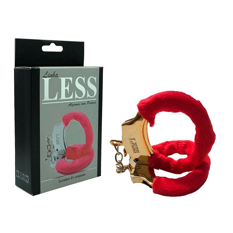 Algema Sensual De Pelucia Dourada Em Abs Com Par De Chaves Vermelho Hard Less Lust Of Love 8854