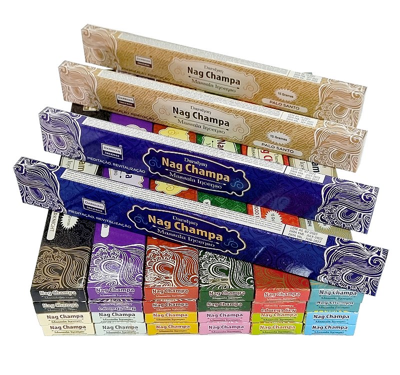 incenso nag champa massala kit 12 caixas 6 aromas - MAGNIFICAT INCENSOS