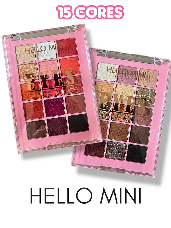Yes Color Paleta de sombras Yes Color Block 15 Cores - Hello Mini - Make Lovely