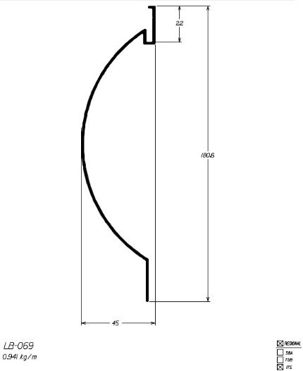 LB 069 5 64 KG BARRA 6 00 ML ESQUADRIA DE ALUMINIO ALLUWEB
