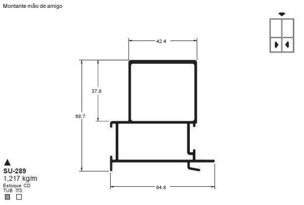 SU-289(ALS-289) 7,30 KG BARRA 6,00 ML LS - ALLUWEB SHOPPING DO ALUMINIO