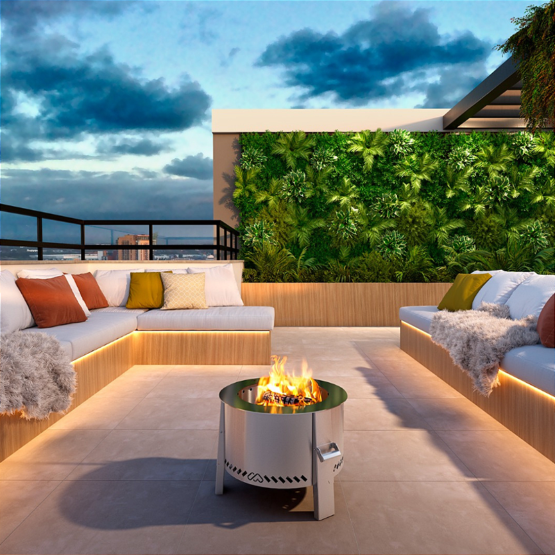 Lareira Garden Com Grill Oscar Inox Metávila Loja Oficial Loja de