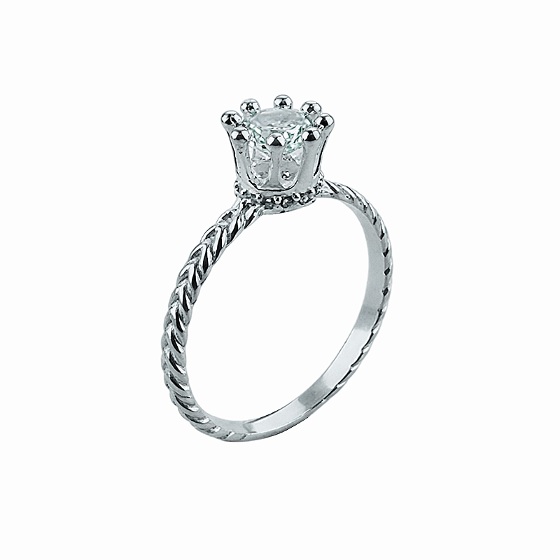 『SA RING 925 19』 Anel em Prata 925 Solitário com Zircônia 8 Garras - Justino Ribas