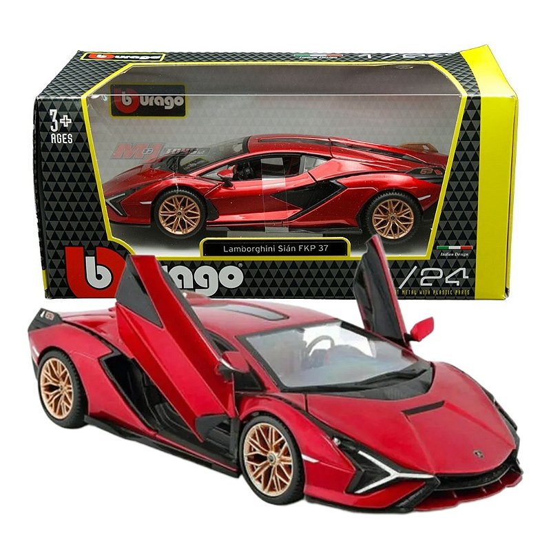 Miniatura Lamborghini Sián FKP 37 vermelho 1/24 - AutoMOTIVO Store