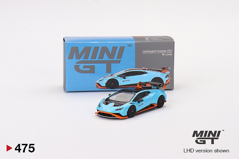 Lamborghini Huracán STO Blue Laufey MINI GT 1/64 - AutoMOTIVO Store
