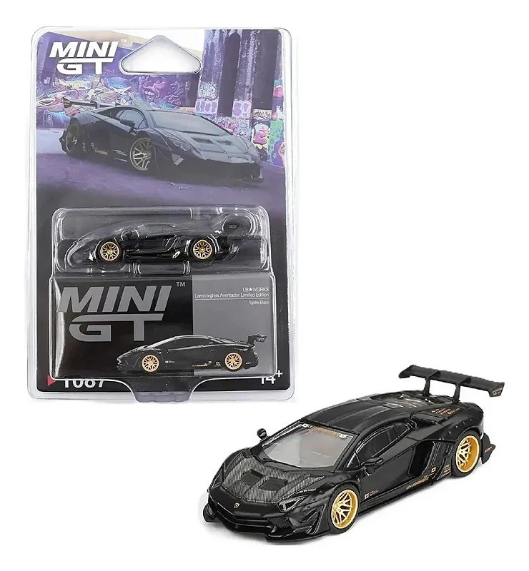 Lamborghini Aventador MINI GT LB Works Preto 1:64 - AutoMOTIVO Store