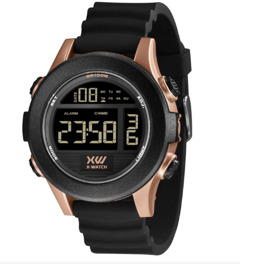 Relógio Masculino X-watch Preto Calendário Prova D'agua - Virtuale Shopping