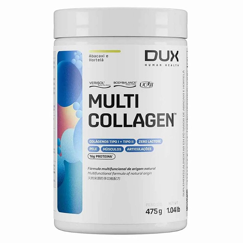 Collagen Protein Verisol Abacaxi Hortela 475g - Dux - Taurene