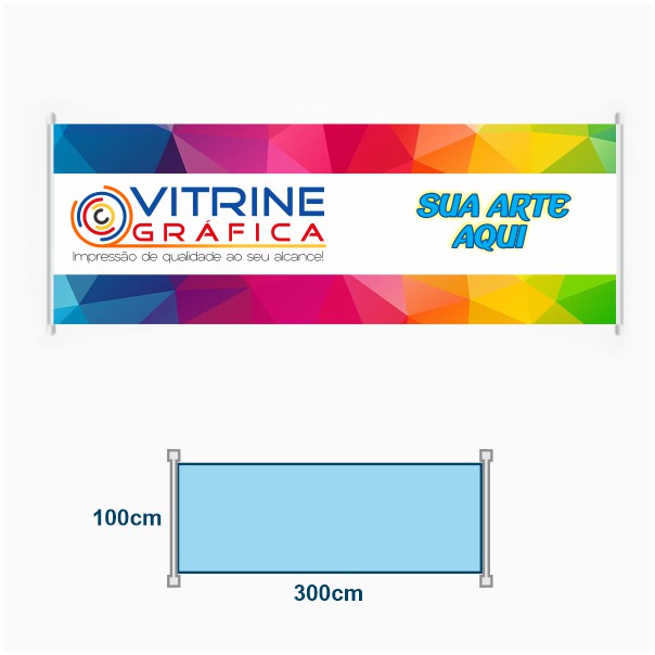 Faixa em lona 100x300cm - Preço acessível confira - Loja Vitrine Gráfica