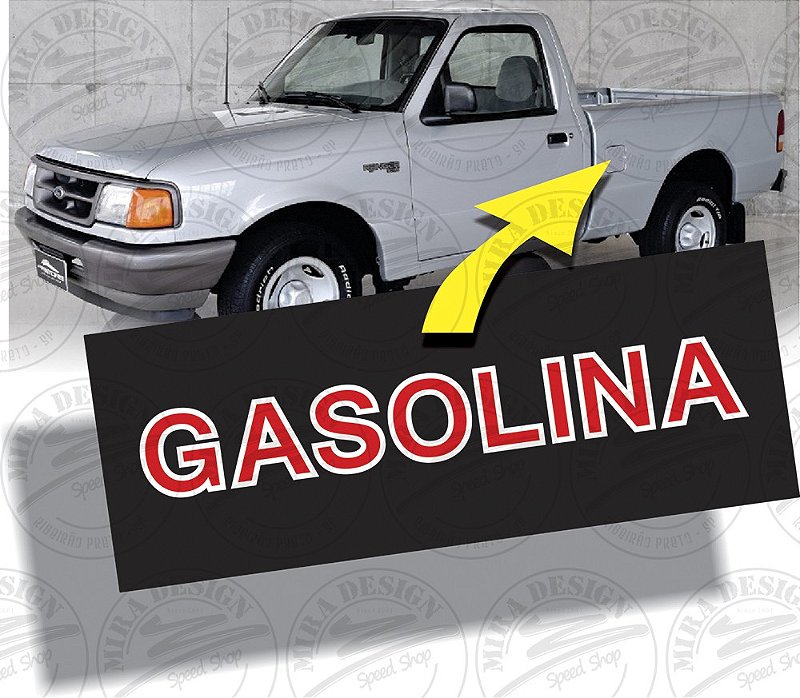 Mira Dana Ranger Design Adesivo GASOLINA da Portinhola Tanque Ford Ranger - Mira Design ...