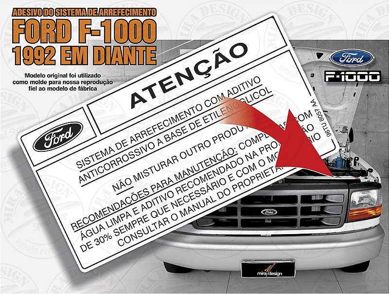 Adesivo Diesel Ford F100 / F1000 (Reverso - Colagem Interna No Vidro) -  Apliques e Adesivos para Antigos