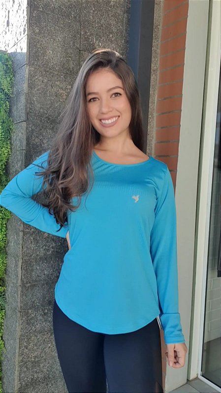 CAMISETA SINTONIA AZUL MANGA LONGA TAPA BUMBUM