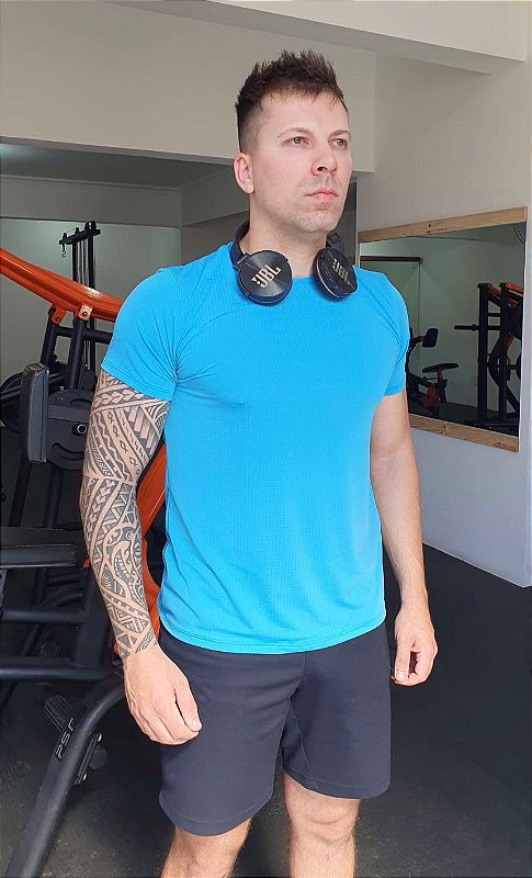 CAMISETA MASCULINA SINTONIA AZUL