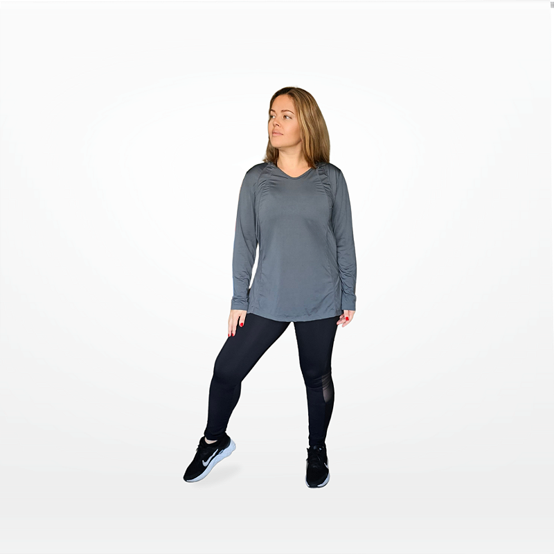 CAMISETA MANGA LONGA SINTONIA ESSENCIAL CINZA