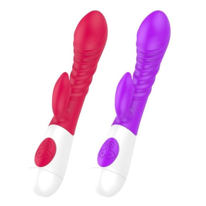 VIBRADOR PONTO G COM ESTIMULADOR CLITORIANO ROXO