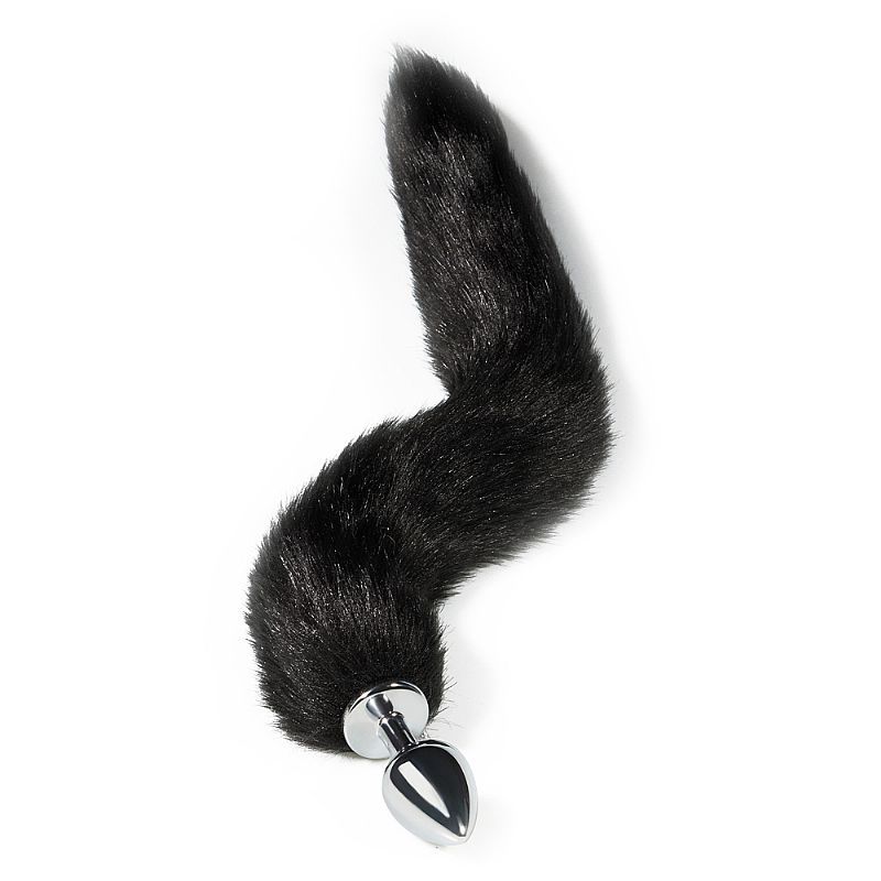 PLUG ANAL RABO DE RAPOSA PRETO 40cm M