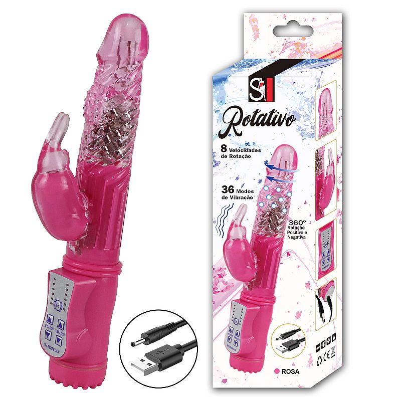 VIBRADOR ROTATIVO RECARREGAVEL 36 VIBRAÇÕES