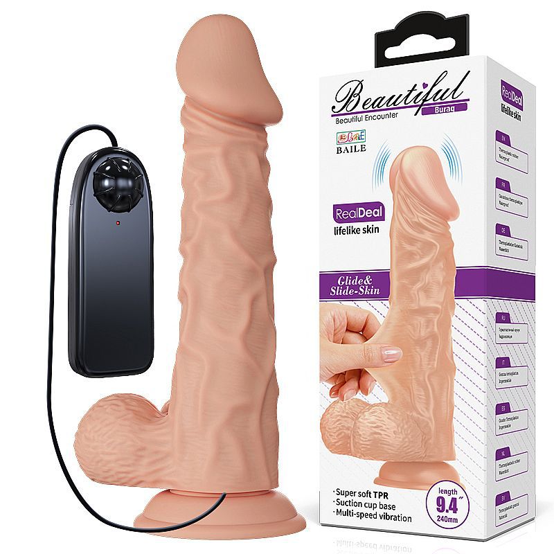 PRÓTESE COM VIBRO E VENTOSA 21x4cm
