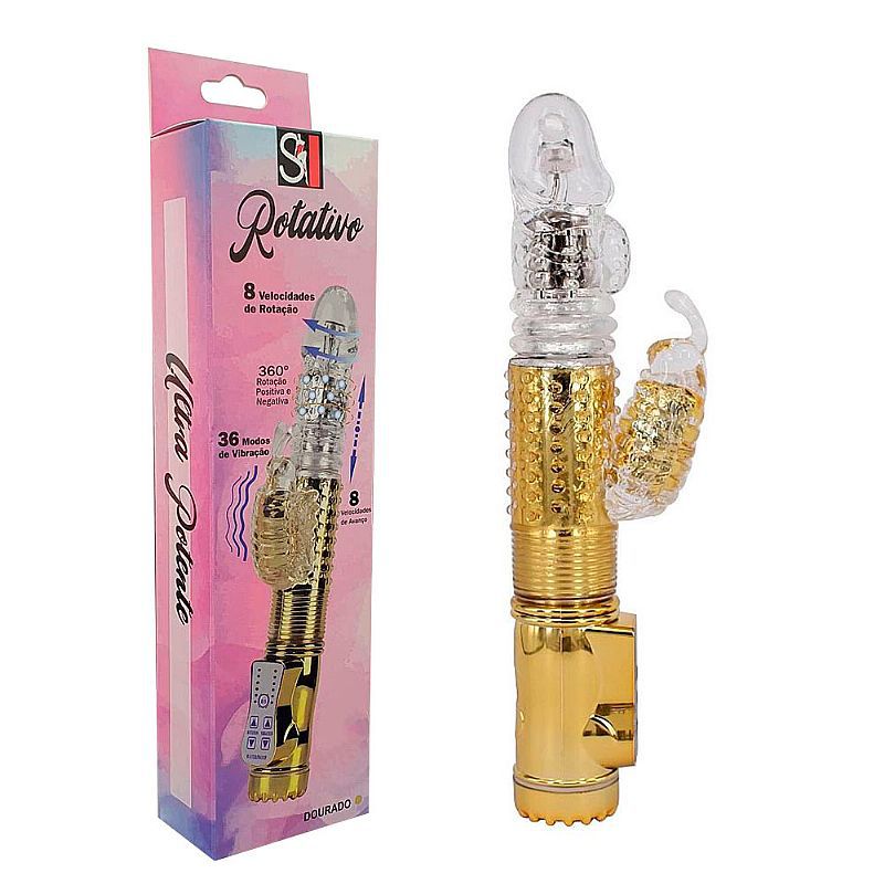 VIBRADOR JACK RABBIT VAI E VEM 36 NIVEIS DE VIBRAÇÕES E 8 ROTAÇÕES