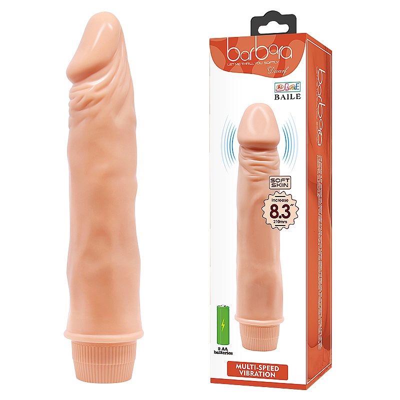 PRÓTESE REALÍSTICO COM VIBRO BARBARA DWARF 21,5x4cm