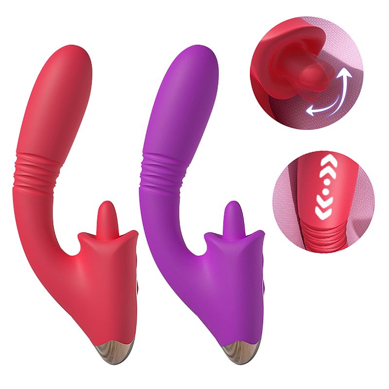 VIBRADOR DE PONTO G E CLITORIANO COM LINGUA CONDICE