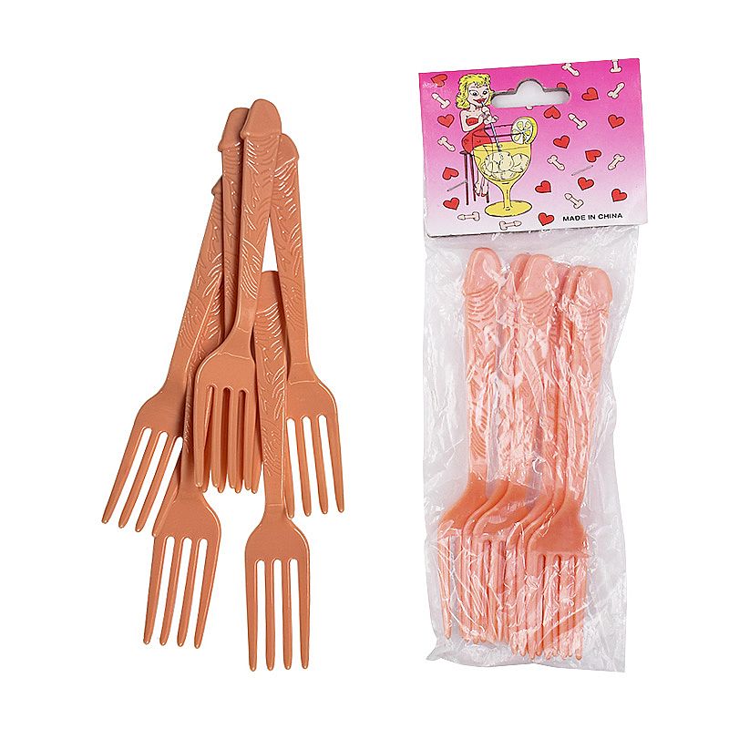 KIT COM 6 GARFOS EM FORMATO DE PENIS