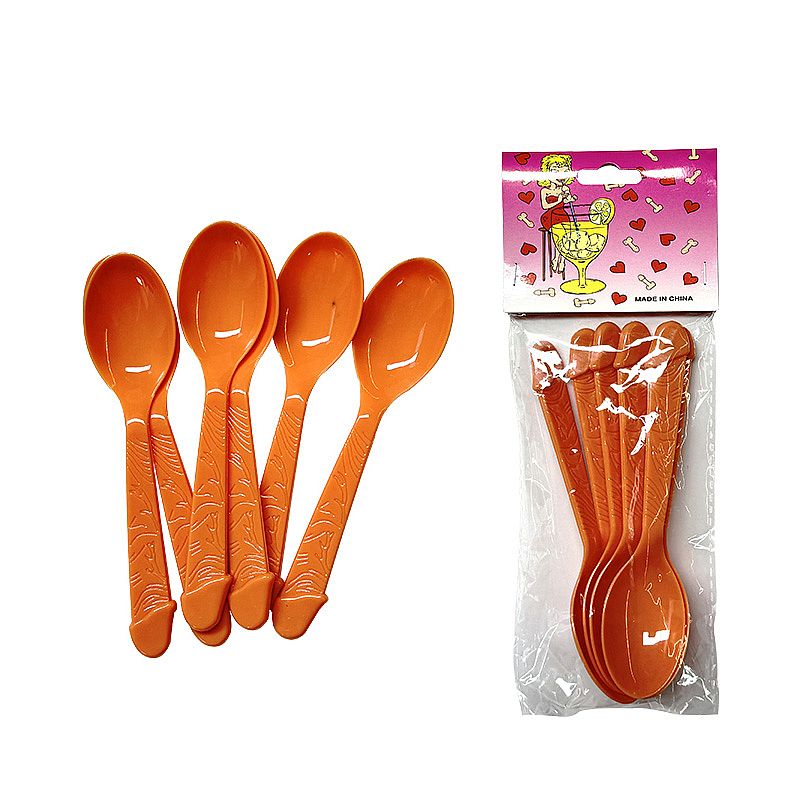 KIT COM 6 COLHERES EM FORMATO DE PENIS