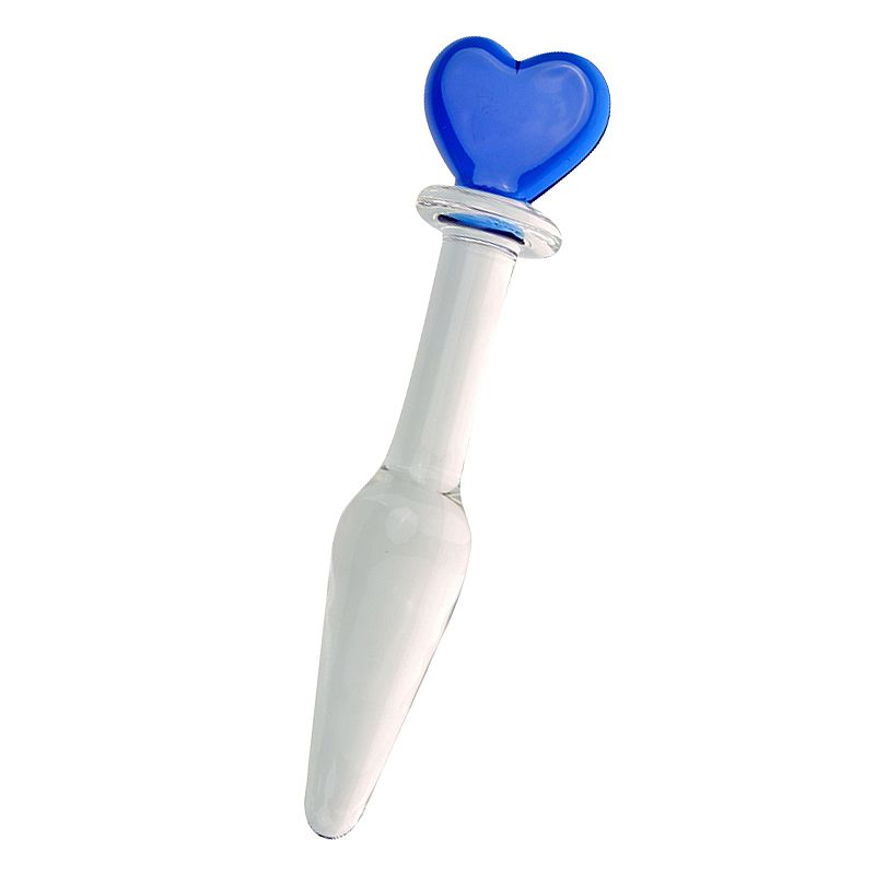 PLUG ANAL DE VIDRO COM BASE DE CORAÇÃO 14,5 x 2,5cm