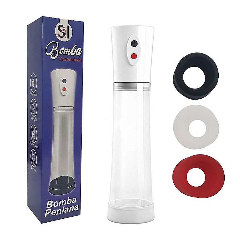 BOMBA PENIANA ELETRICA COM 3 ANEIS DE SILICONE