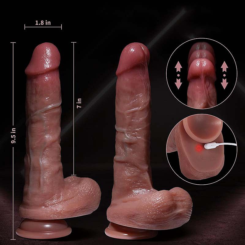 PRÓTESE REALISTICO EM SILICONE VAI E VEM COM AQUECIEMNTO 21,5x4,0cm