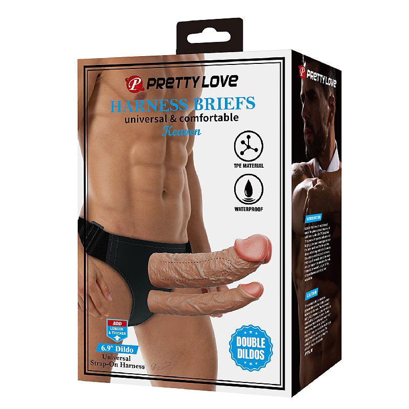 CAPA PENIANA COM CINTA E PRÓTESE DUPLA 17,5x4,2cm KEAVEN