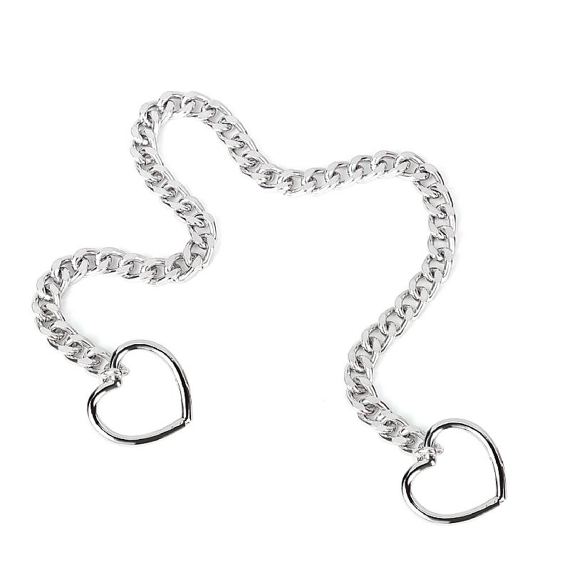 COLEIRA DE CORRENTE COM 2 CORAÇÕES