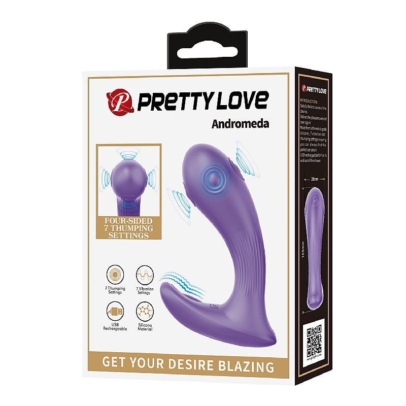 VIBRADOR DE PONTO G E CLITORIANO COM 4 TAPPING ANDROMEDA