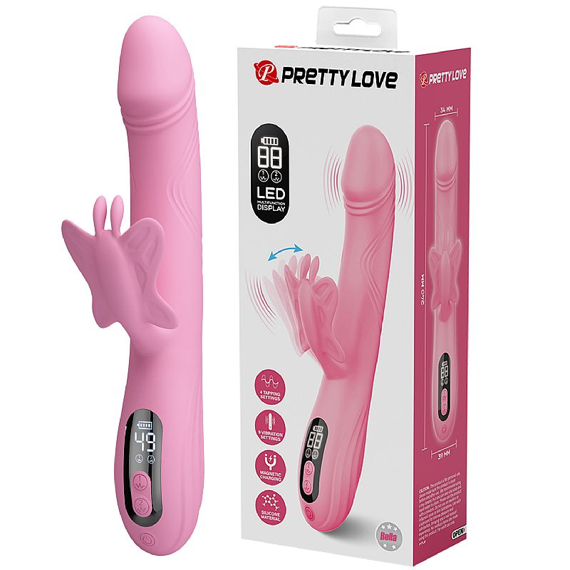 VIBRADOR DE PONTO G E CLITORIANO COM TAPPING - BELLA